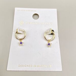 NWT Kendra Scott Target Kayla Purple Star Huggie Hoop Earrings